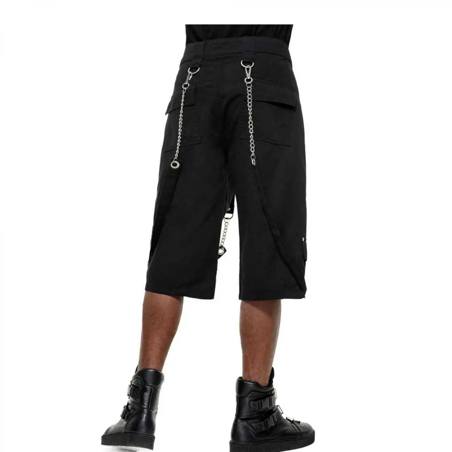 Men's Gothic Bondage Shorts with Zipper Details